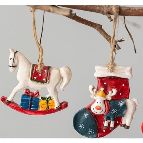 Unicorn Horse Christmas Elk Tree Decoration Pendants Hanging Ornaments Crafts Gifts Xmas New Year Party Wedding Home Decor