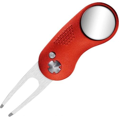 80% Hot Sale Universal Golf Pitch Fork High Precise Folding Mini Pitch Repair Tool Switch Blade Golf Divot Tool for Outdoor