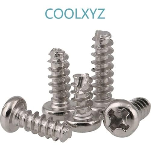 CoolXYZ Phillips Round Head Cutting Tail Self Tapping Screws PT Nickel Plated Cross Pan Head Self Drilling Screw M2M2.6M3 200pcs
