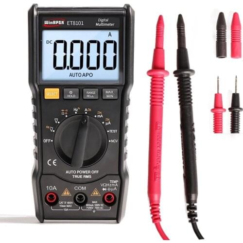 WINAPEX Digital Multimeter Tester 3 5/6 1000V 10A AC DC 6000 Counts True RMS Digital Voltmeter Ammeter Ohm LCD Portable Meter