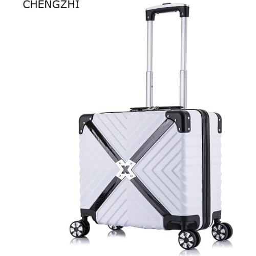 CHENGZHI Retro18inch Women Carry on Rolling Luggage Spinner Students Password Suitcase Wheels Trolley Travel Bag For Girls
