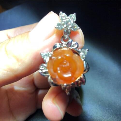 Fine Jewelry Real 925 Steling Silver s925 100% Natural Agate Stone Gemstone Female Pendant Necklaces Christmas Gift