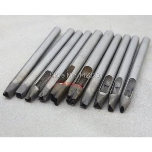 10 pcs Hollow Punch Hole Leather Wallet Belt Gasket different shap Cutter F80A