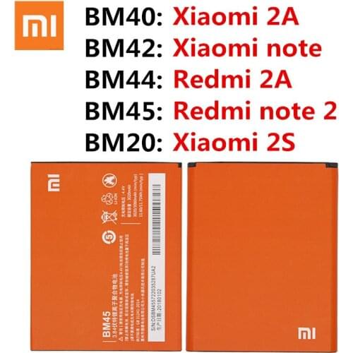 100% original XIAOMI replacement battery Xiaomi note BM42 battery BM45 Redmi note2 BM44 Redmi 2A BM40 Xiaomi 2A BM20 xiaomi 2s