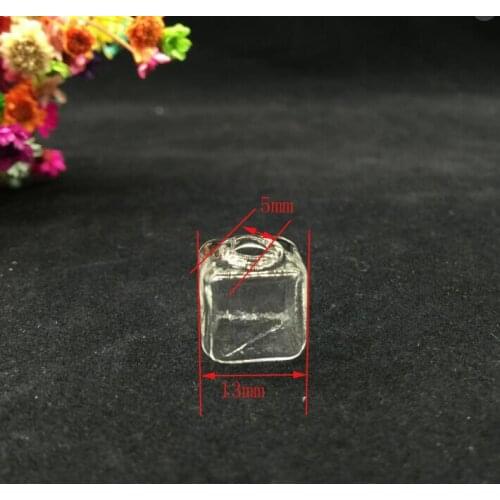 100pieces/lot 13*13mm empty cute box squares Glass Bubble diy pendant jewelry findngs fashion glass globe cover vial pendants