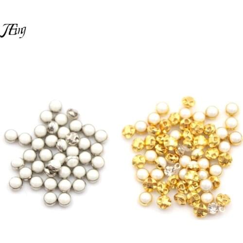 20pcs Sliver/Gold Ultra-small Pearl Buckle Doll Belt Buckle Mini Doll Buttons Doll Shoes Buckle Doll Clothing Buckles