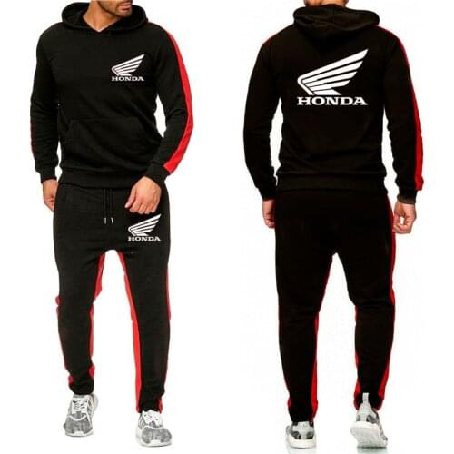 2021 Mens Honda Car Logo Tracksuit Sweatshirt Hoodie&Sweatpants Man‘s Cotton Casual Customize Pullover Suit Men Women Clothing