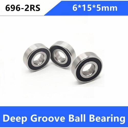 500pcs/lot 696RS 696-2RS 6x15x5mm Miniature Mini bearing 696 2RS RS 6*15*5mm Deep Groove Ball Bearing