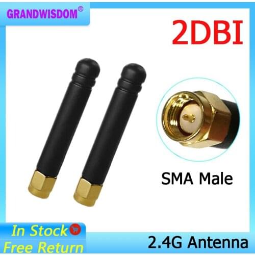 2.4GHz antenna wifi SMA pbx Male connector 2dbi wifi 2.4g antenna Small Size antena Zigbee wi fi antenne wi-fi antenas antennas