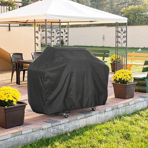 Black grill cover, gas grill cover, waterproof grill cover, UV protection, durable and convenient