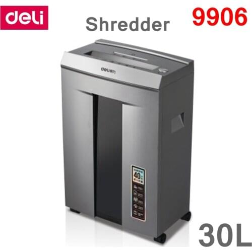 Deli 9906 business type Electric paper shredder office 30L 220VAC 400W 16 sheets shredder Infrared automatic paper feeding