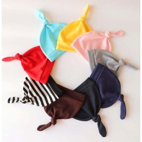 Baby Knot Cotton Hat Spring Autumn Toddler Beanies for Boys Girls Cap Winter Warm Solid Color Children Hat