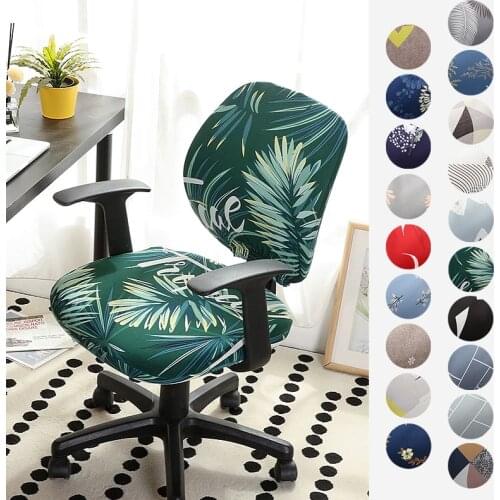 Swivel Seat Covers Elastic Computer Office Chair Cover Washable Removable Arm Chair Cover Slipcover Stretch Rotating Lift