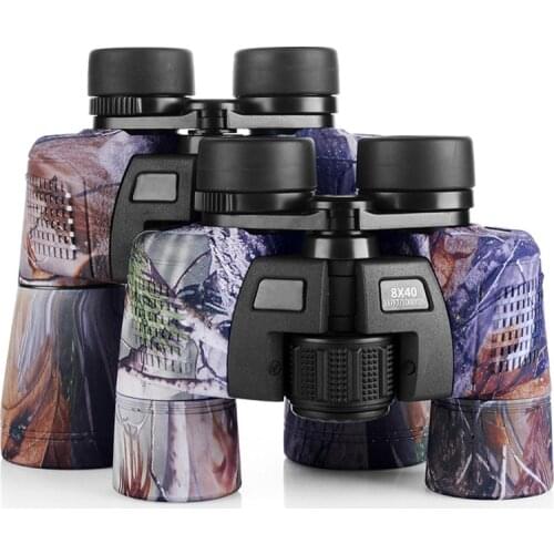 HD 8x40 /10x50 Zoom High Quality Binoculars Military Camo Telescope Waterproof FMC Blue Film Coated Optical Len for Hunting Tool