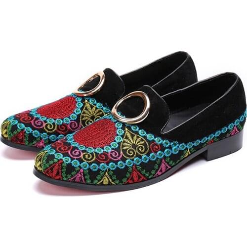 Italian Leather Mens Dress Shoes Flat Mixed Colors Embroidery Shoes Men Classic Ring Studded Oxford Shoes For Men mocassin homme