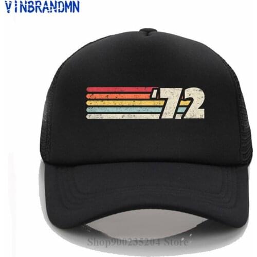 Fashion Vintage 1972 Baseball hats Retro 70s Classic 48th Birthday hats Summer Fashion Comfortable hat Casual Rainbow Style hats