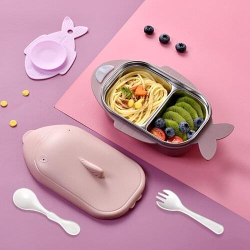 Bento Box,Fish-Shaped Stainless Steel Baby Dinner Plate Bento Box Heat Preservation Food Container Lunch Box Portable Insulation