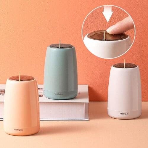 Nordic Push-Type Toothpick Box Automatic Pop-Up Toothstick Holder Living Room Restaurant Desk Organizer Toothpick Dispenser