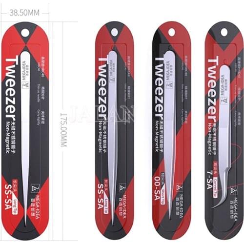 MEGA-IDEA Stainless Steel Tweezers For Mobile Phone Motherboard Repair Flying Wire Specialized Clamping Tools