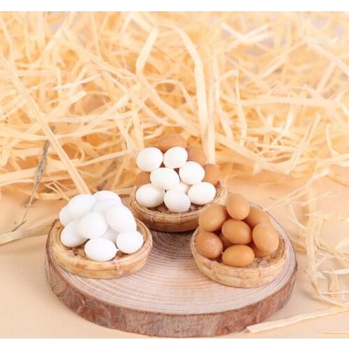 New 1:12 Scale Dollhouse Miniature Mini Egg with Egg Trays Model Kitchen Accessories Toys Doll House Cooking Game food