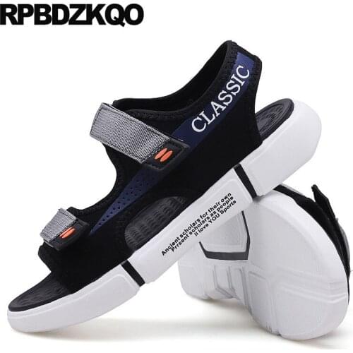 Runway Black Sandals Italian Size 45 Summer Nice Native Plus Mens Mesh Shoes Sneakers Sport Beach Outdoor Large Famous Brand 46