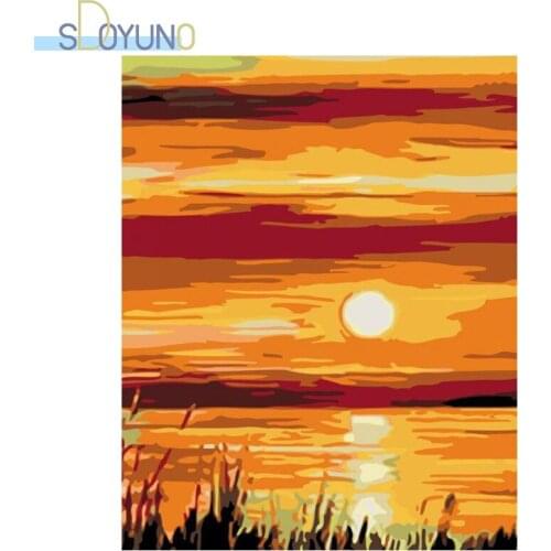 SDOYUNO 60x75cm Paint By Numbers Kits Scenery DIY Painting By Numbers On Canvas Frameless Digital Hand Painting Home Decor