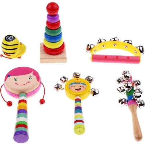 Percussion Set Wooden Kids Children Toddlers Music Instruments Toys Band Kit