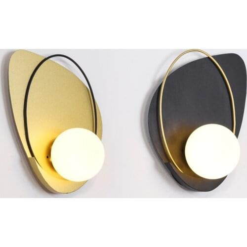 Nordic Creative Wall Lamp Gold Black LED Modern Aisle Door Bedroom Bedside Hotel Living Room Background Decorative Lighting