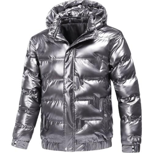 2020 New Arrival Mens Parkas Jacket Fashion Hooded Collar Windbreaker Coat Men Bright Thick Warm Outwear Men Clothing M-4XL