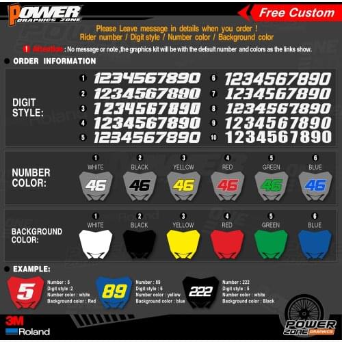 PowerZone Custom Team Graphics Backgrounds Decals 3M Stickers Kit For KTM SX SXF MX 07-10 EXC XCW Enduro 08-11 125 to 500cc 14