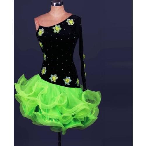 Latin Dance Dress Women/Girls For Salecha Cha/Rumba/Samba/Ballroom Dancing Dancewear Fitness Clothes Lady/Kids Dance Costume