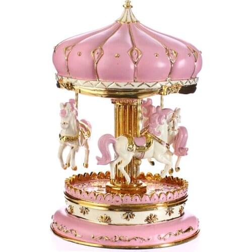 Romantic castle carousel crafts for men and women friends birthday gift