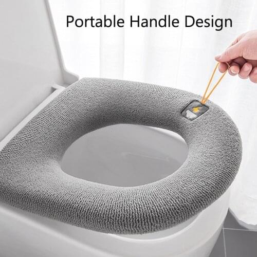 Toilet Seat Home Winter Thickened Fleece Heating Pad Winter Fleece-Lined Four Seasons Universal Soft Breathable