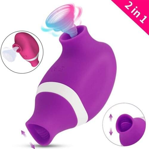 Sucking Vibrator Sex Oral Tongue Licking Vibrator 7 Speeds Nipple Sucking G spot Clitoral Stimulation Sex Toys for Women