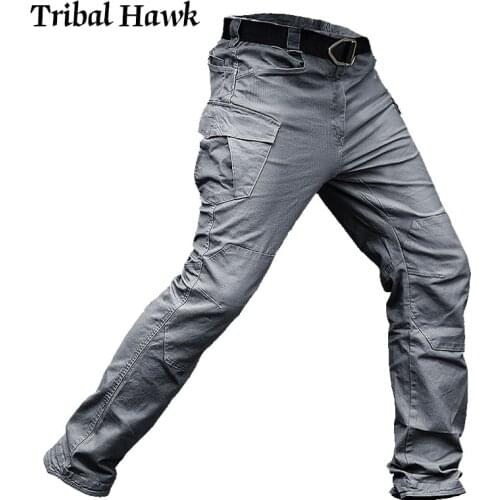 Tactical Cotton Pants Men Military Combat Cargo Pants Army Multi Pockets Stretch Flexible Casual Pockets Black Work Trousers