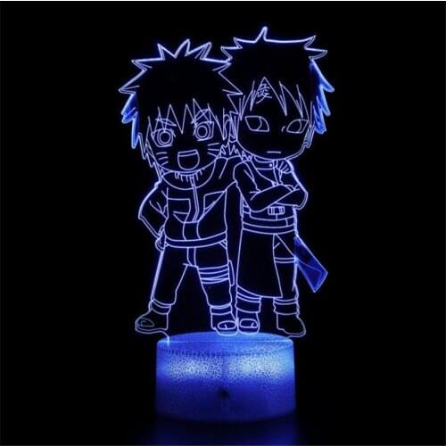 Uzumaki Naruto Jiraiya 3D Lamp Anime Night Light Bedroom Decor Lampara Bandai Manga Gift Lights Color Changing Decoration Light