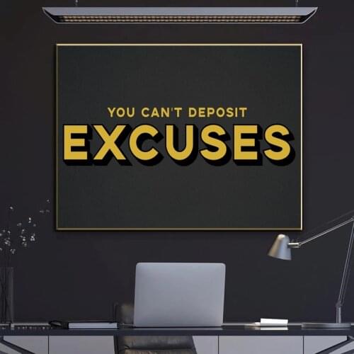 Forbes Excuses Inspirational Art Canvas Painting Motivational Art Posters Prints Office Decor Modern Entrepreneur Wall Pictures