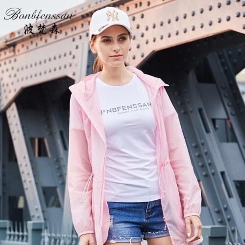 High Quality Outdoor Sports Camping Hiking Sun Protection Quick-drying Clothing UV Protection female mid long windbreaker 6751B