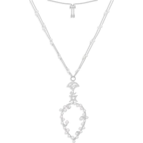 SLJELY Luxury Brand Real 925 Sterling Silver Pearls Adjustable Necklace High Quality AAA Zirconia Women Fine EDEN Series Jewelry