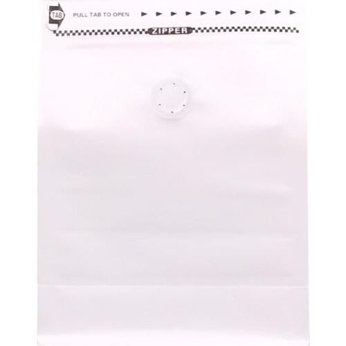 100pcs half pound white kraft paper Lamination aluminum foil ziplock packaging bag coffee bag side sealed zipper bag with valve