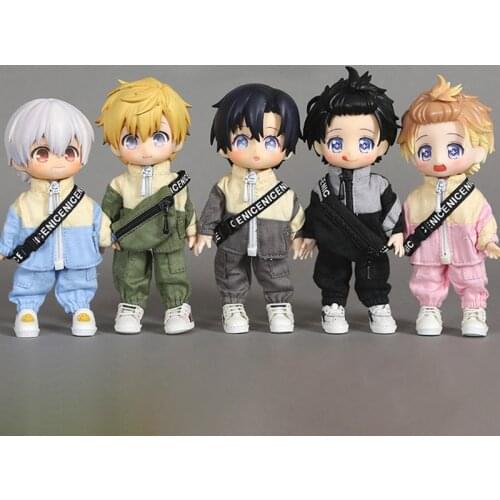 3pcs/set OB BJD Doll Clothes Coat+Overalls Pant+Crossbody Bags Doll Accessories for ob11,Molly,obitsu11,1/12bjd Doll Accessories