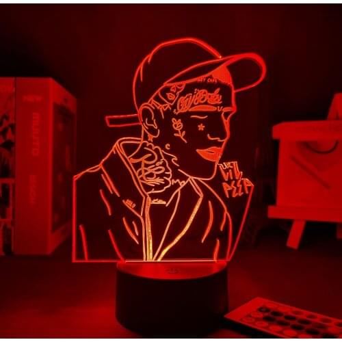 3d Lamp American Rapper Lil Peep for Fans Dropshipping Celebrity Room Decor 3D Lamp Anime Figure Childrens Night Light Manga
