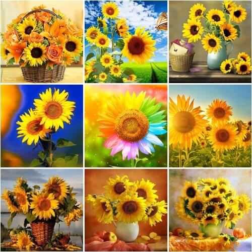 5D DIY Diamond Embroidery Sunflower Sunshine Diamond Painting Cross Stitch Rhinestone Kit Needlework Mosaic Home Decor