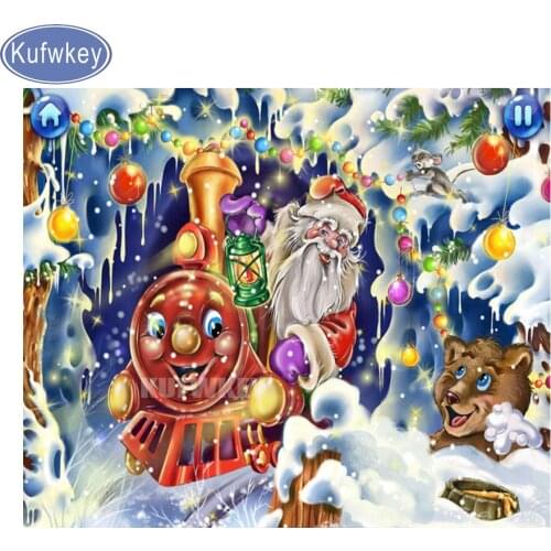 5D DIY Diamond Painting Cross Stitch Christmas snow Needlework Home Decor Full square Rhinestone Mosaic Diamond Embroidery