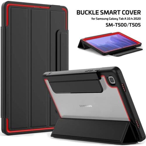 Case For Samsung Tab A7 T500 T505 T307 T290 T510 Case TPU Acrylic Back Cover with Stand Auto Sleep Smart Cover Funda