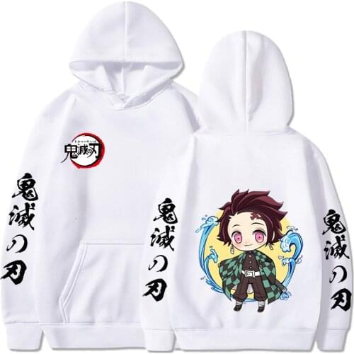 Demon Slayer Kamado Tanjirou Hoodie Japanese Anime Long Sleeves Loose Sweatshirt Unisex