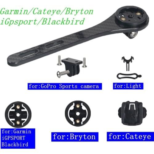 Full Carbon 3K Road MTB Bike handlebar Mount holder support for Garmin Cateye Bryton iGpsport Blackbird Bicycle Computer Mount
