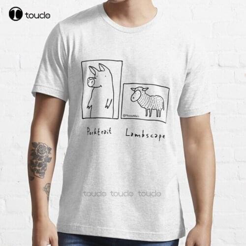New Porktrait Pig Pigs Pork Lamb Sheep Orientation T-Shirt Cotton Men Tee Shirt