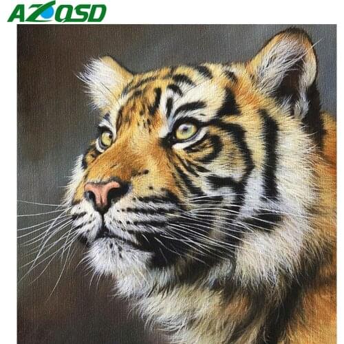 AZQSD Diamond Painting Tiger Mosaic Full Square Drill Picture Of Rhinestones Home Decor Diamond Embroidery Animal Handmade Craft
