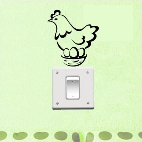 Chicken With Her Eggs Art Wall Decor Decal Vinyl Switch Sticker 3SS0133